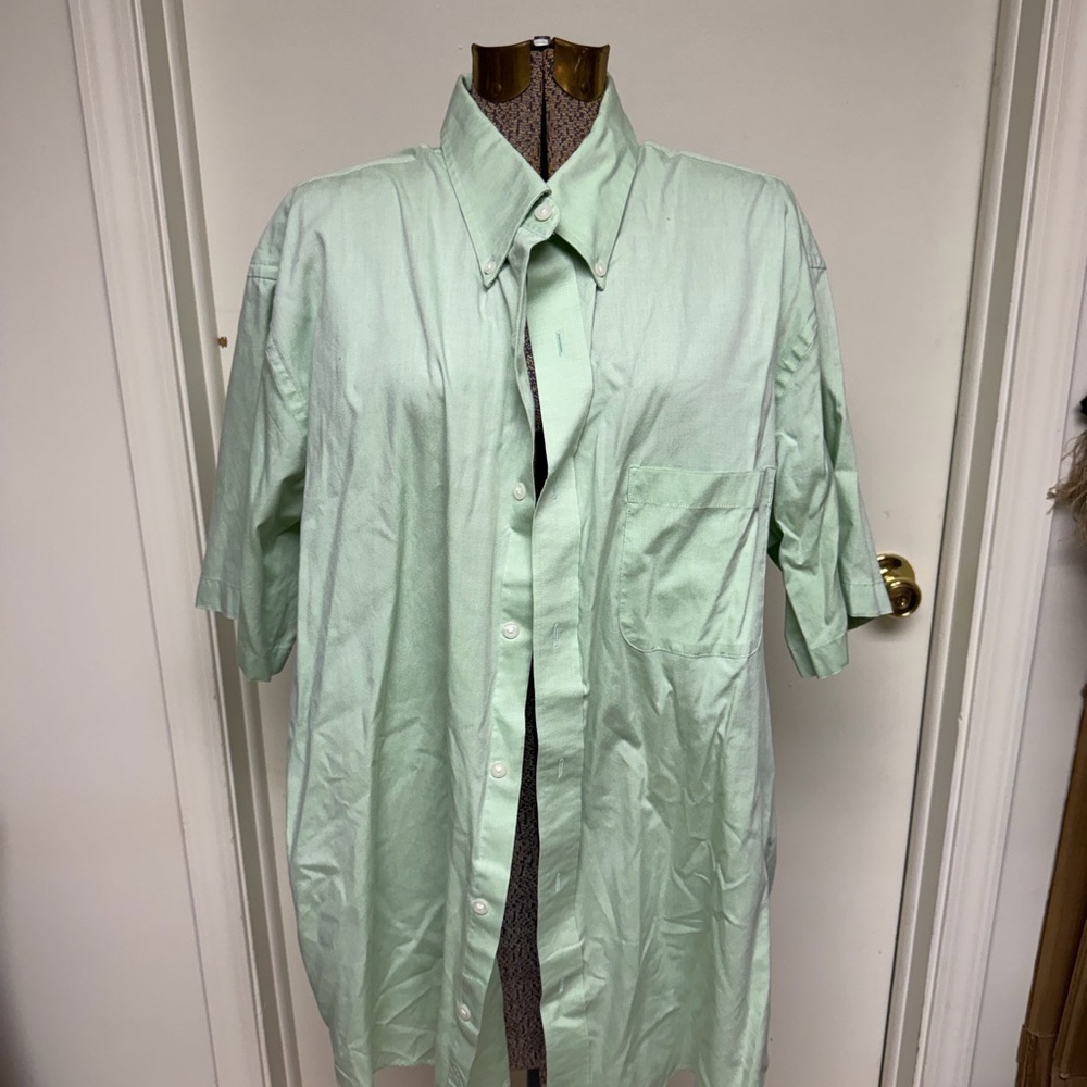 croft & barrow Mint Green Short Sleeve Button-Up Shirt